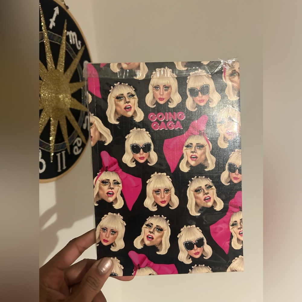 Lady Gaga Pink Black Lined Notebook Journal